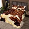 Cowhide Coverlet Set Farm Animal Fur Bedspread Queen/Full for Boy Girl Bedroom 2/3 Pcs Western Rustic Cowboy Farmhouse Quilt Set