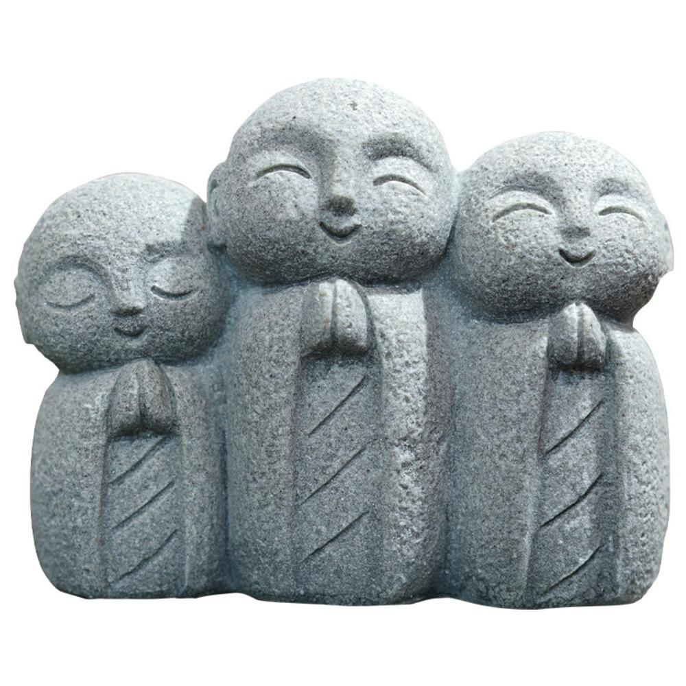 Statues de Bouddha Mignonnes Petites Sculptures de Bouddha Jizo Figurines Zen Ornements de Jardin Bouddhas Jizo Mini Statue de Bouddha Japonais