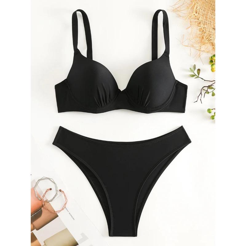 

Бюстгальтер на косточках Чашка Бразильский бикини Женский купальник Женская купальная одежда Комплект бикини из двух частей Пуш-ап Купальник Купальный костюм Купальник Женский S