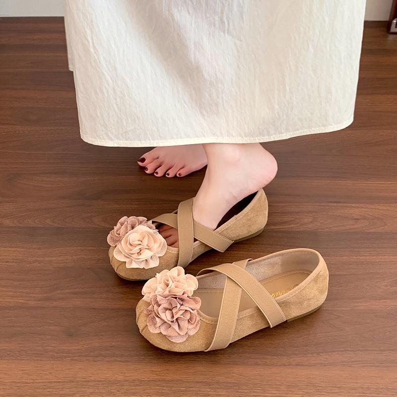 Fashion New Fashion Retro Style Thick Heel Flower Women Mary Jane Shoes Ladies Casual Shallow Eelgant Round Toe Shoes Zapatos Mujer