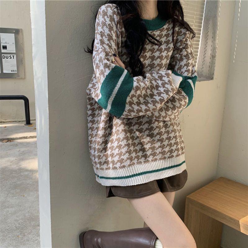 

Women s Niche Hong Kong Style Retro Chic Knit Top Spring Autumn Vintage Japanese Lazy Style Sweater with Design Sense 2XL