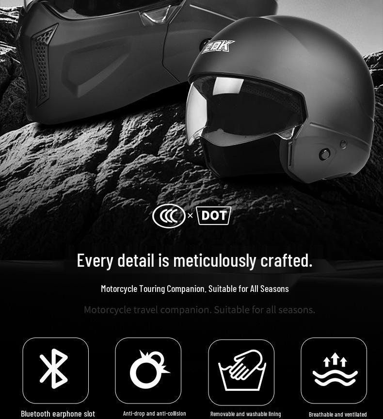 Scorpion Retro Full Face Motorcycle Helmet - 3C/DOT Certified for All Seasons