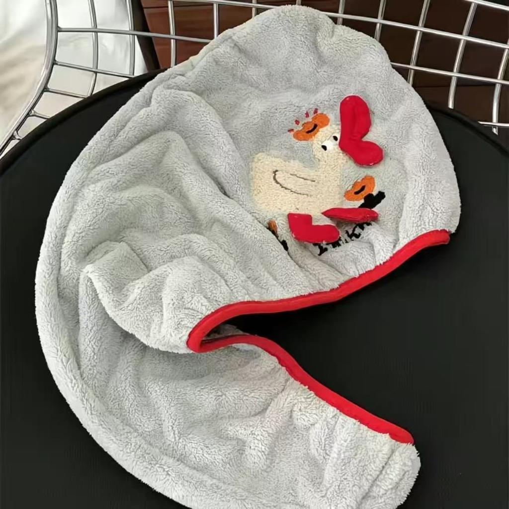 Cute Cartoon Capybara Plush Dry Hair Cap Good Absorbent Quick Dry Coral Velvet Shower Cap for Women Kid Kawaii Girl Hair Towel