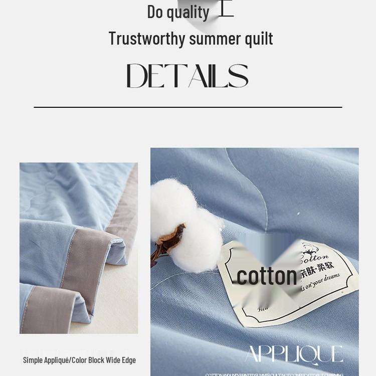 Class A Xinjiang Cotton Summer Quilt: Pure Cotton Cool, Machine Washable, Air Conditioning Friendly, Single Thin Cover and Lining