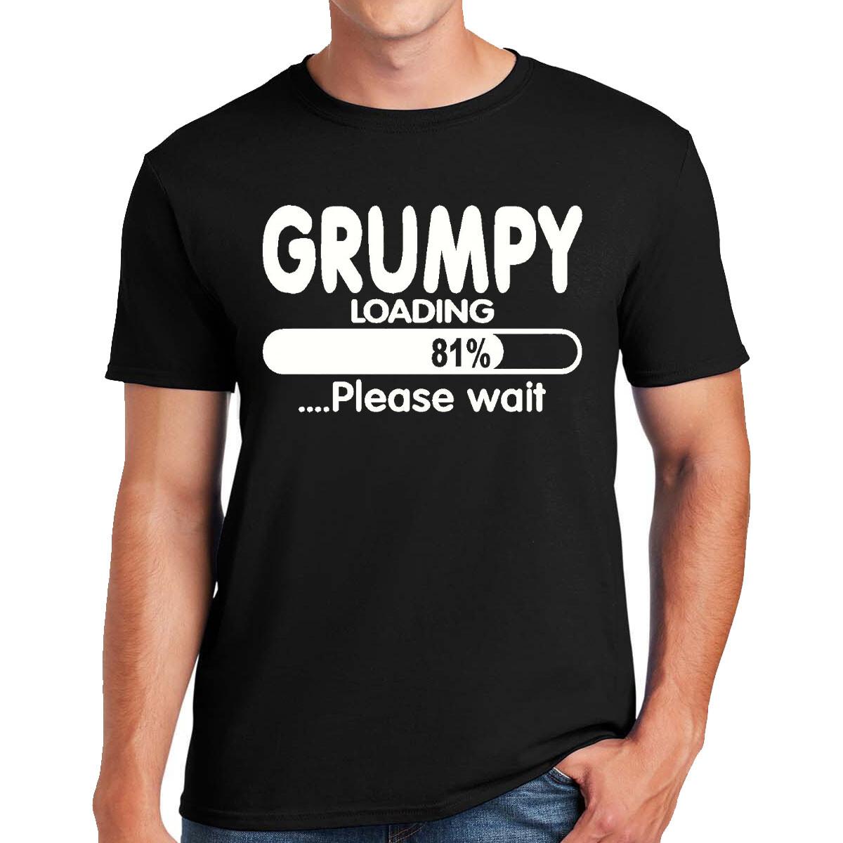 New Grumpy Loading T-Shirt Funny Novelty Party Joke Dad Gift Top Tee S разноцветный