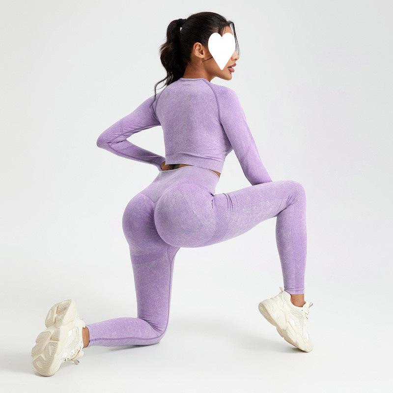 Set Sportvarslavil Slimming cu Talie Înaltă - Mânecă Lungă, Ascunde Imperfecțiunile, Accentuează Formele, Stil European-American, Ținută Fitness.