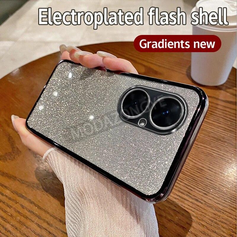 

Для Huawei Nova 11i чехол с гальваническим покрытием, мягкий блестящий чехол из ТПУ для сотового телефона Huawei Nova11i, чехол для телефона для девочек и женщин Huawei Nova 11i