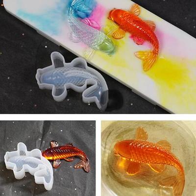 Lucky Carp Fish Formos silikoninės dervos formos papuošalai Fishtail UV epoksidinės dervos formos