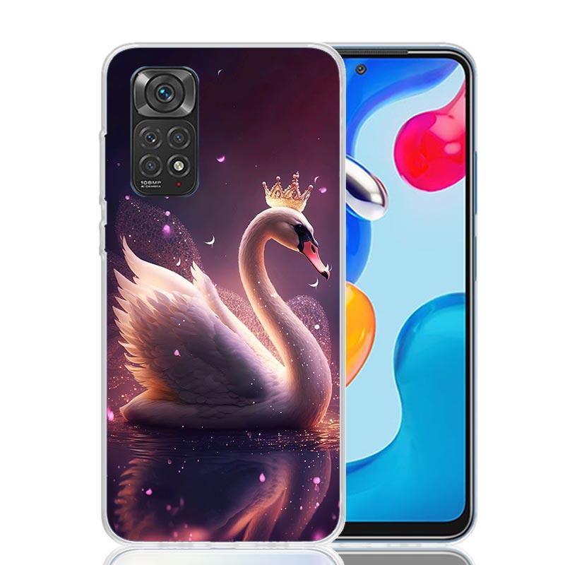 White Swan Grace Art Phone Case For Xiaomi Redmi Note 15 14 13 12S 12 Pro Plus 11S 11E 11 11T 10S 10 Art Soft Pattern Cover Redm