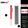 Reuseable Long Head Deep Hole Markers Pen Pencils Solid Carpenter Refill Leads Built-in Sharpener Woodwork Construction Tools