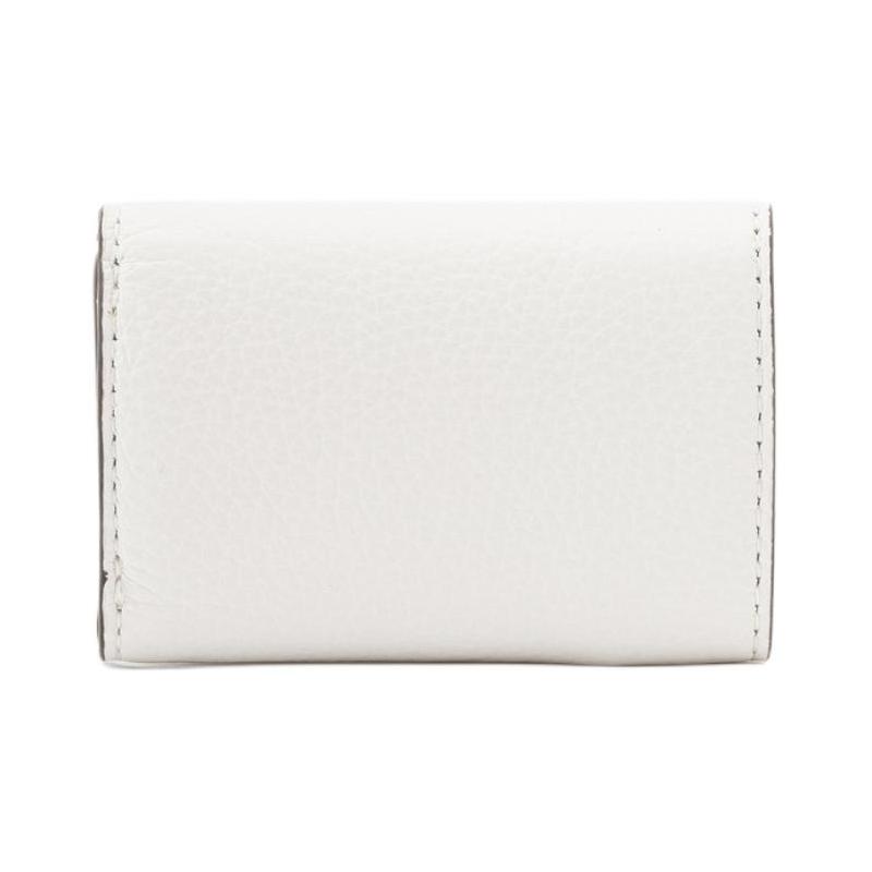 Michael Kors Jet Set Charm Tri-fold Brand Logo Cowhide Wallet Small Women's White
