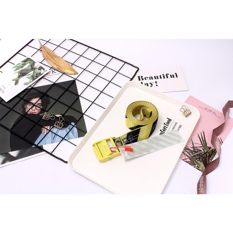 

New industrial style canvas OFF yellow belt, same trendy belt 130cm