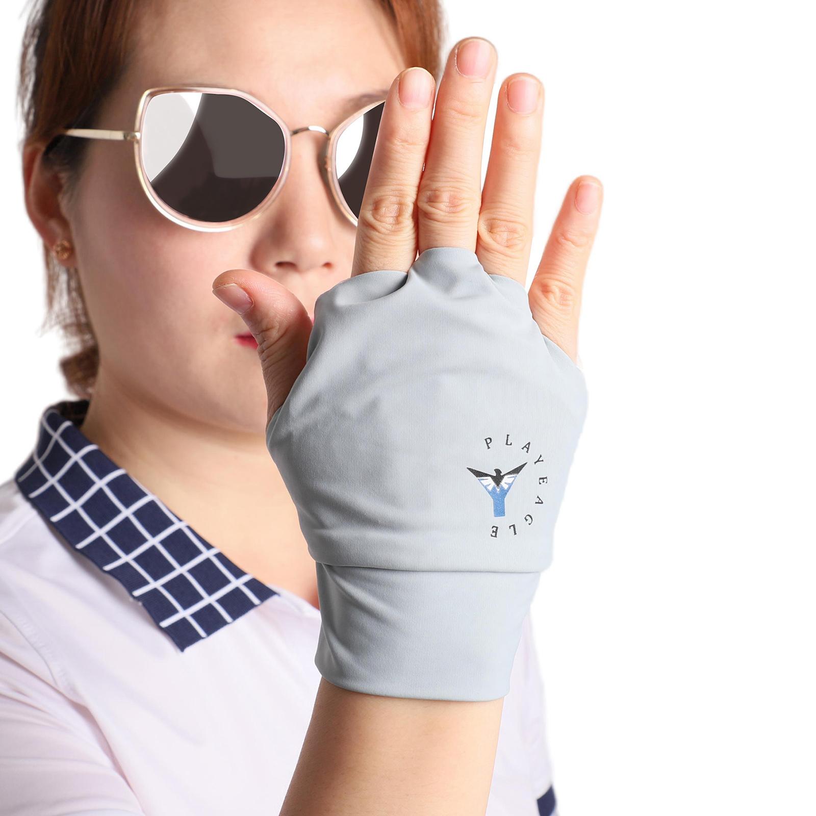 

Golf Glove Right Left Handed Sun UV Protector Golf Open fingered ice silk sunscreen half cool and breathable for men and women M