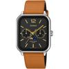Casio Collection MTP-M305L-1AJF Men's Moon Phase Watch Black Brown Leather Strap