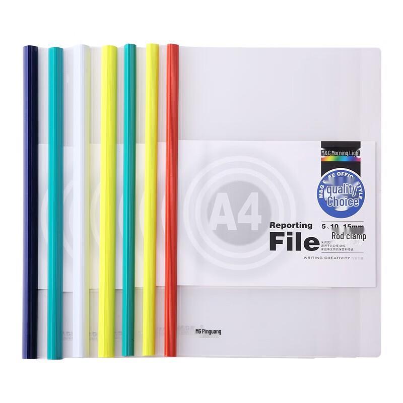M&G A4 15mm Transparent Pull-Rod Report Files (30 Pack)