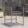 VidaXL Garden Chairs with Cushions Set of 4 Grey Wicker 4007477