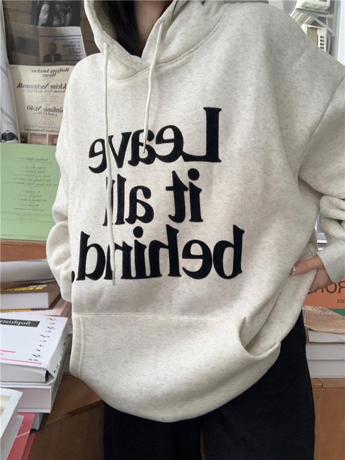 Dámská volná mikina s kapucí v korejském stylu na podzim a zimu