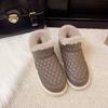 Winter new one-pedal cotton shoes non-slip soft-soled thick-soled dad shoes warm and velvet home shoes indoor cotton slippers
