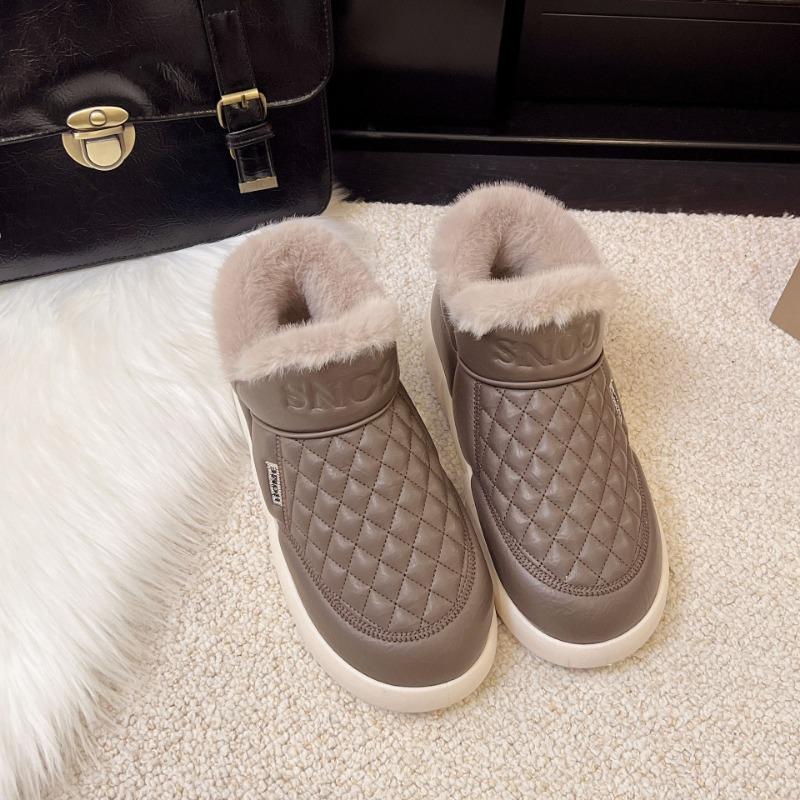 Winter new one-pedal cotton shoes non-slip soft-soled thick-soled dad shoes warm and velvet home shoes indoor cotton slippers
