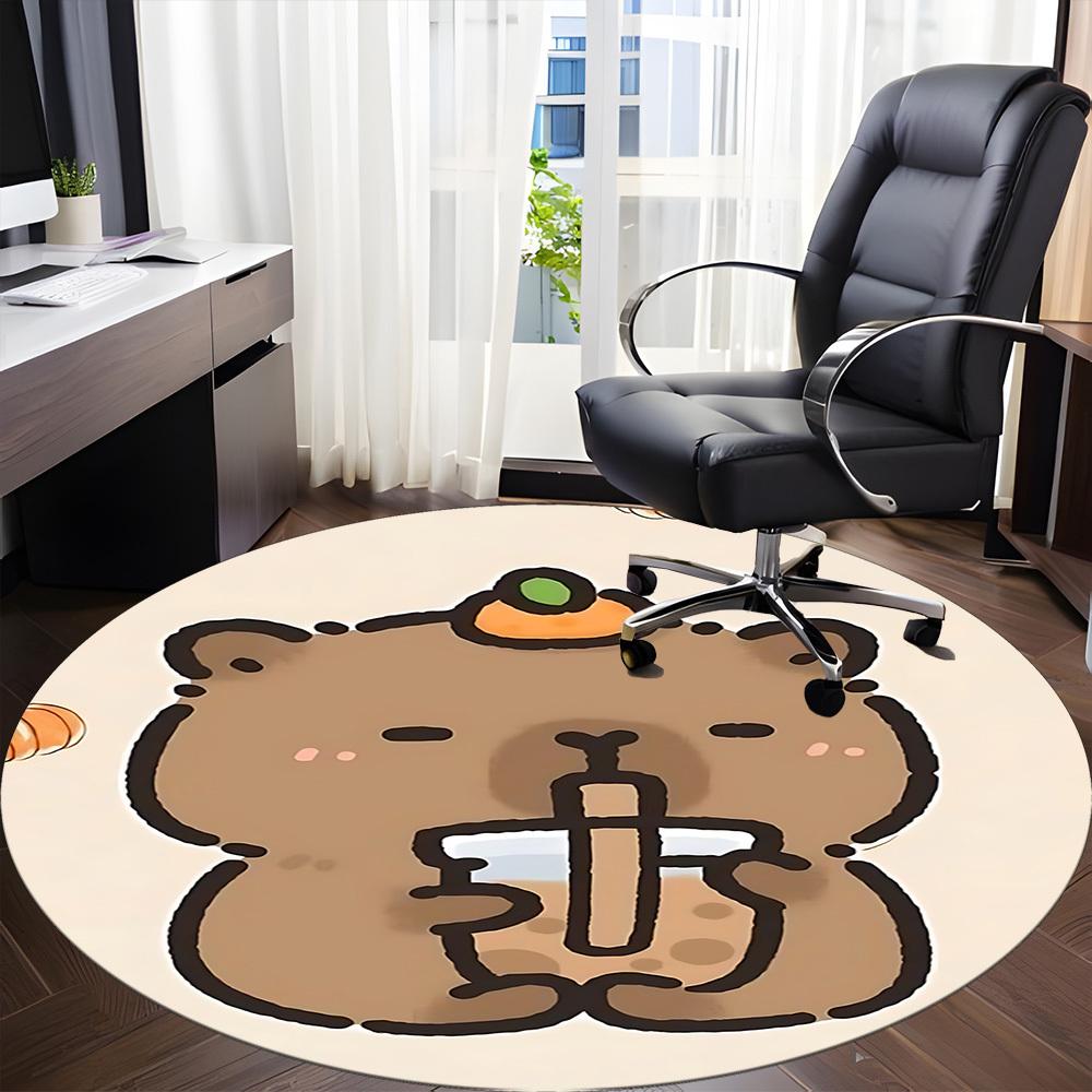 1pc Cute Capybara Chair Carpet for Office, Soft Flannel Throw Mat, Perfect for Office,Holiday Party Decoration Choice yy251113038