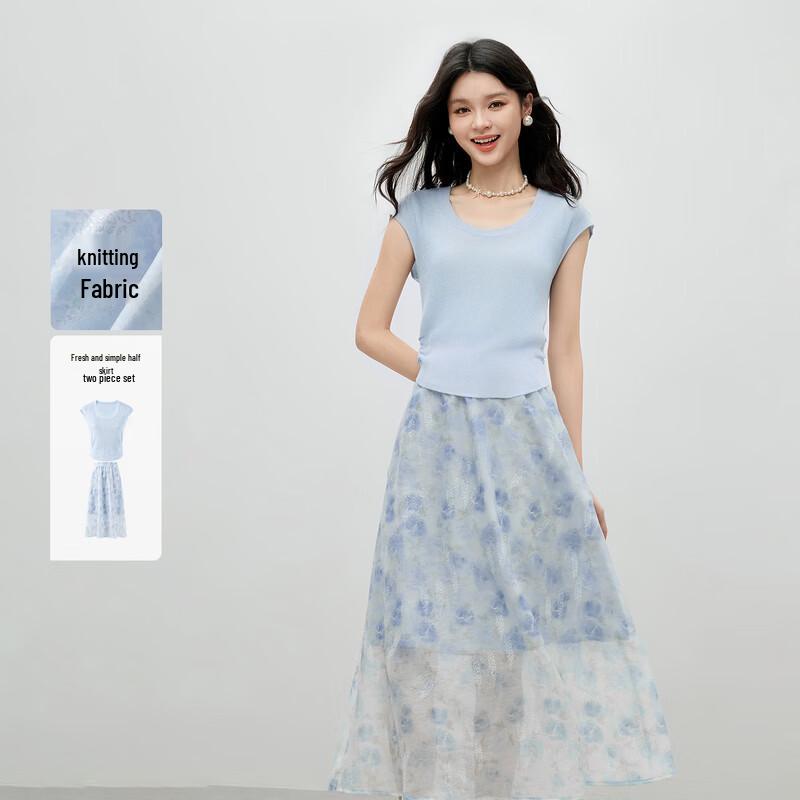 Qiusyiren Women s Elegant Summer Two-Piece Set XL