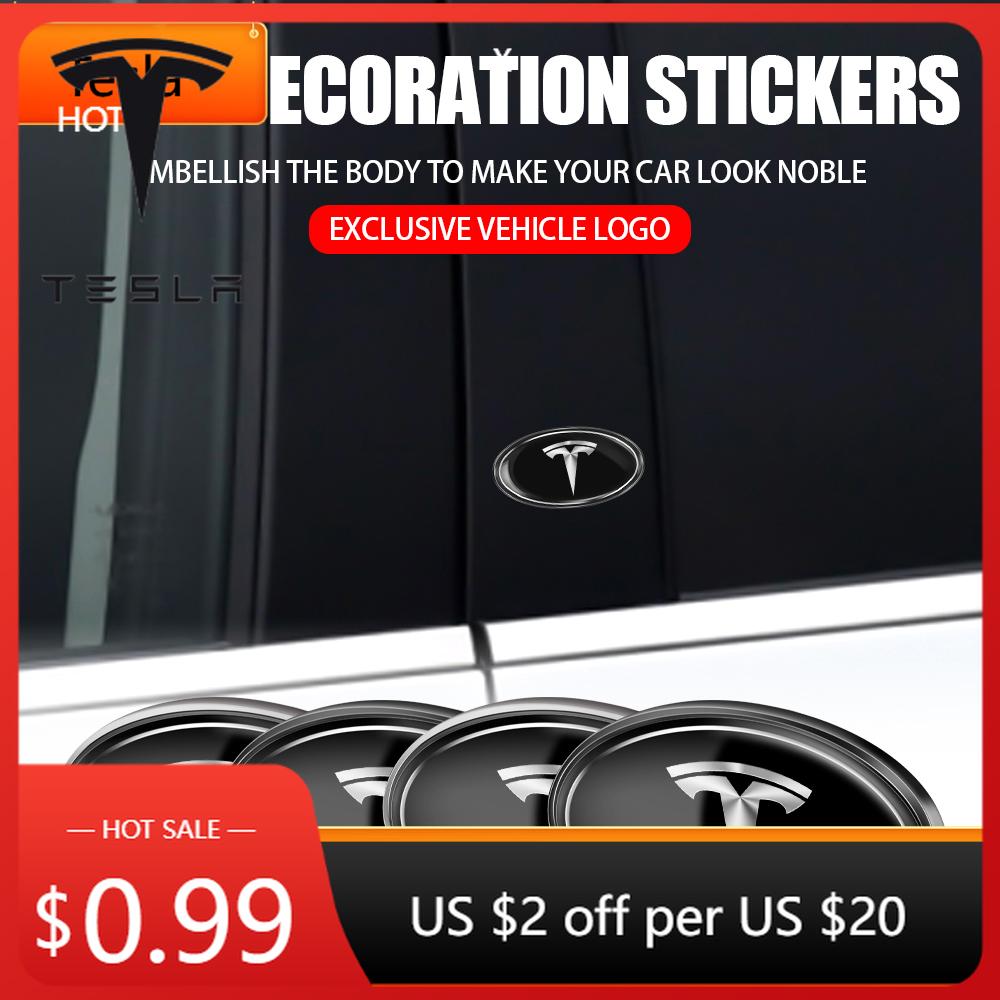 Samolepka na auto Tesla 1ks Styling auta 3D hliníková nálepka na znak na boční okno karoserie auta pro Tesla Model 3 Model S X Model Y Roadster