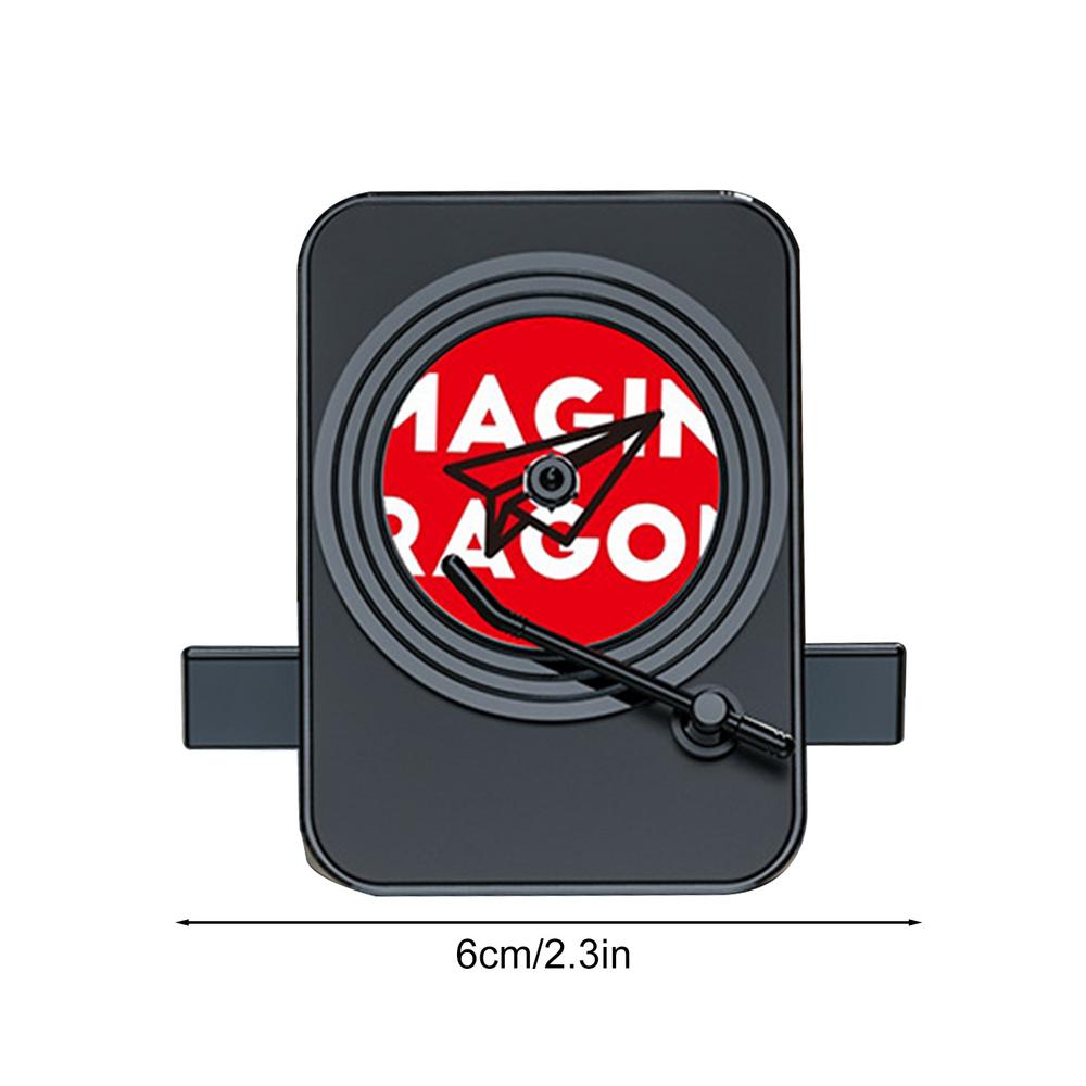 Solar Car Air Fresheners 2 In 1 Car Air Freshener Odor Eliminator With Temporary Car Parking Card Modern Record Player Shape Car