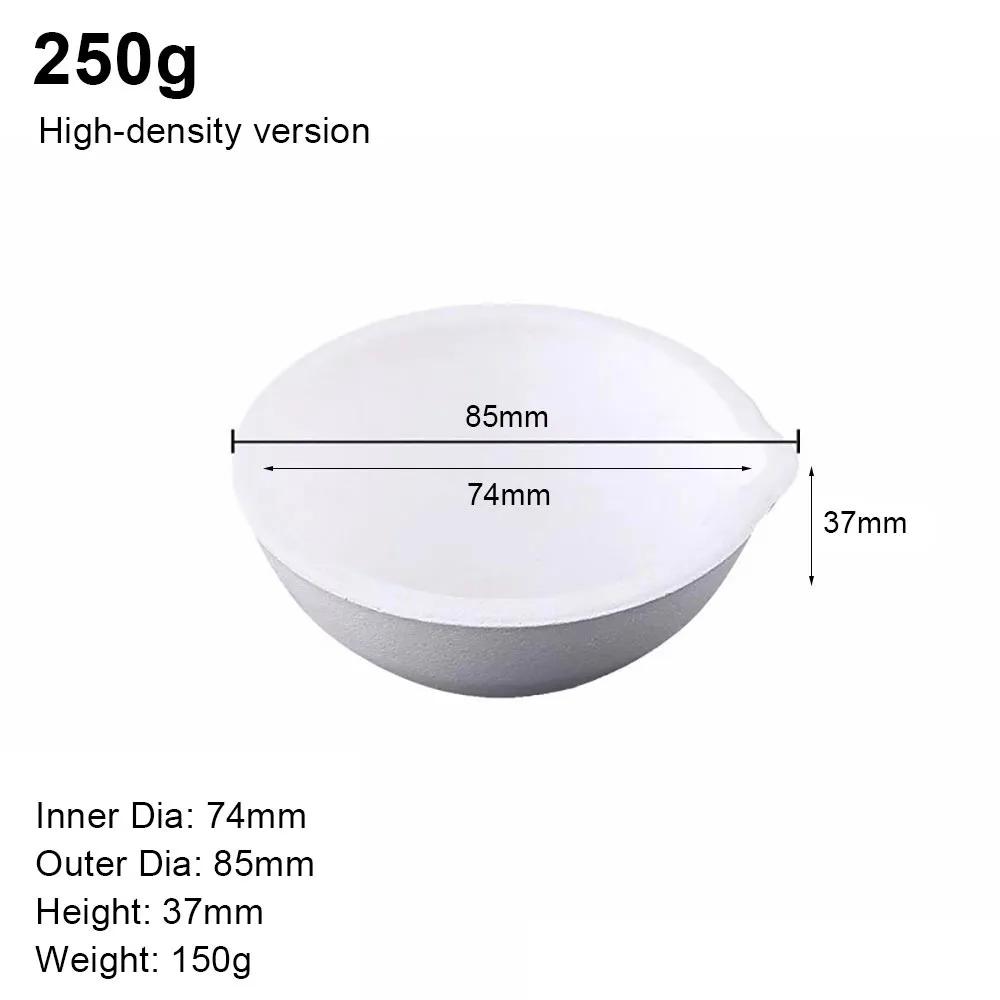 1Pcs High Temperature Quartz Dish Bowl High-density Gold Silver Metal Copper Cast Silica Melting Crucible 100-750g White