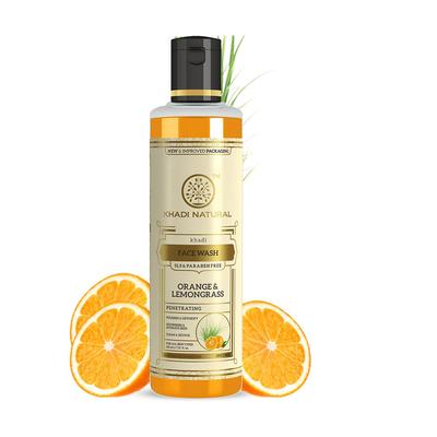 Orange & Lemongrass Herbal Face Wash For Healthy Glowing Skin Paraben SLS Free 210 Ml