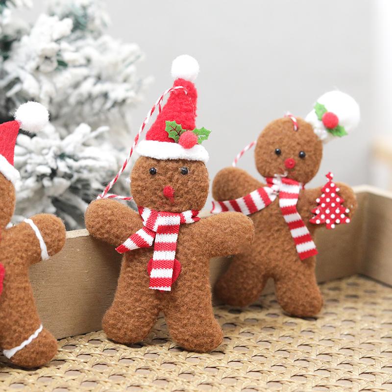 1pcs Gingerbread Man Christmas New Year 1116 Decoration Home Plush Doll Xmas Tree Hanging Table Ornament Indoor Pendant Kid Gift