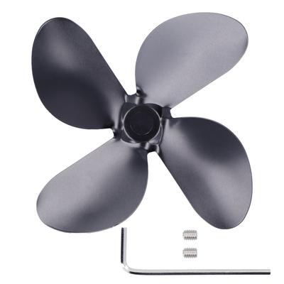 Náhradní lopatka ventilátoru Krbová lopatka z hliníkové slitiny Černá Univerzální lopatka ventilátoru ke kamnům 4 lopatky