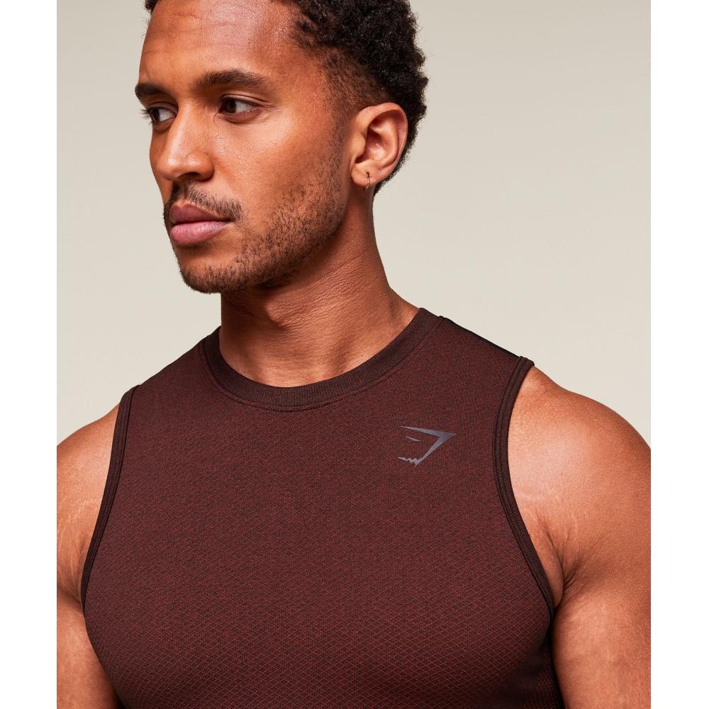 Gymshark Vital Seamless Tank Black Red A2b4y Rb30