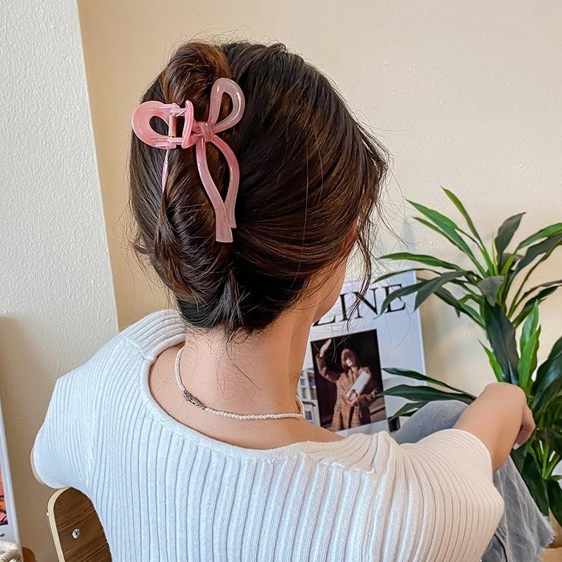 Dodder Bow Hair Claw Clips for Women Acrylic Candy Color Hairpin Sweet Hair Accessories