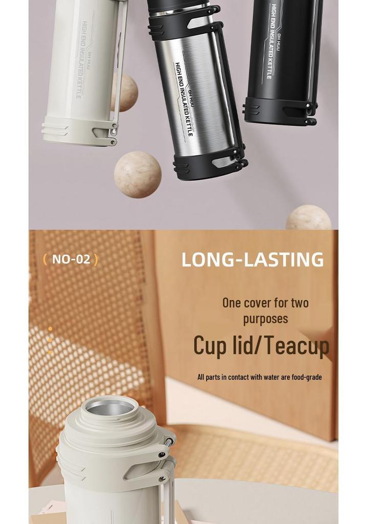 New Large Capacity 316 Stainless Steel Travel Thermos with Steel Lid - Outdoor & Car Water Bottle Cup