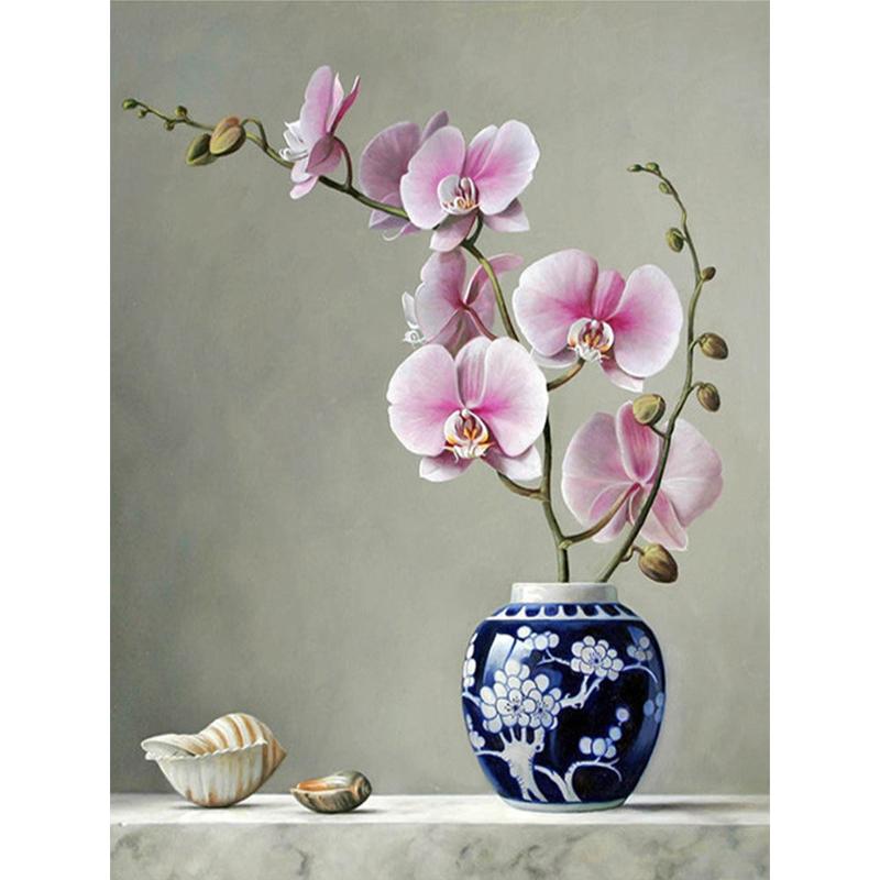 Diy 5D Diamond Painting Flowers In Vase Cross Stitch Kit Full Square Embroidery Mosaic Art Picture Of Rhinestones Decor Gift