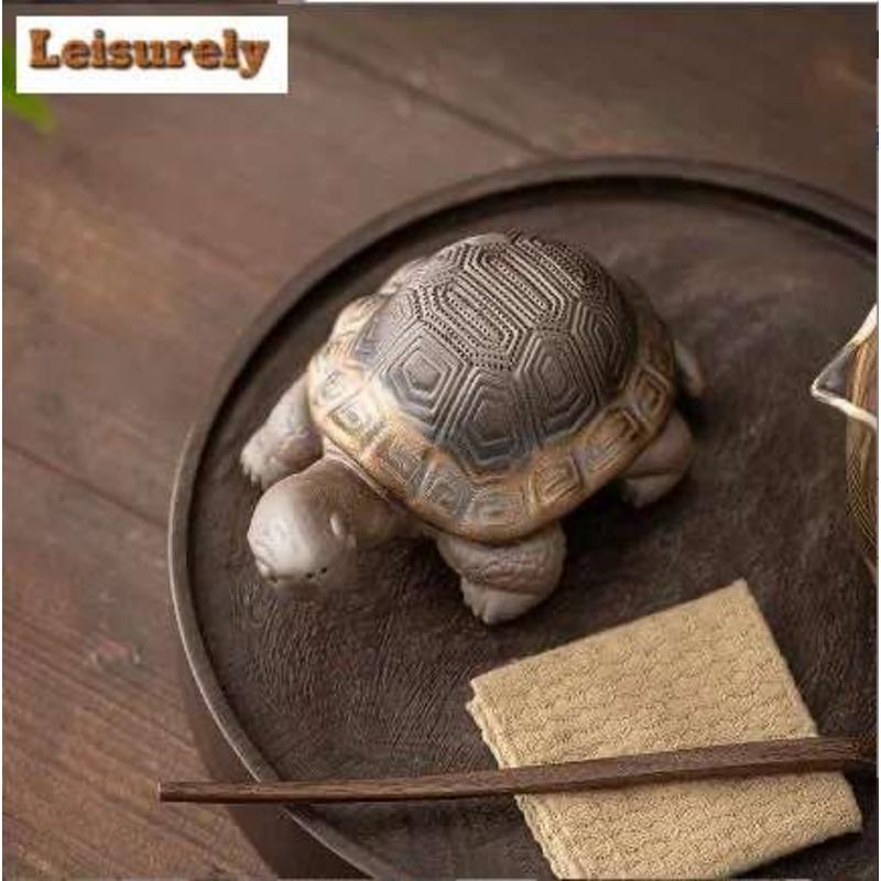 Japanese Gilded Iron Glazed Ceramic Tea Separator Infusor Antique Turtle Tea Strainer Tea Maker Tea Filter Chinese Tea Set Gift