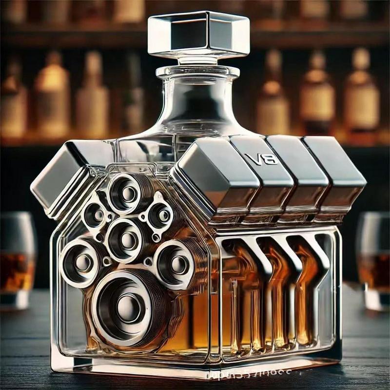 V8 Weinflaschen-Motorenform Schnaps-Alkohol-Karaffen Whiskyflasche Karaffe Barzubehör für Tequila Bourbon
