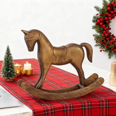 Holzschnitzerei Schaukelpferd Figur Vintage Miniatur Schaukelpferd Statue Heim Büro Wohnzimmer Schreibtisch Dekoration Ornament