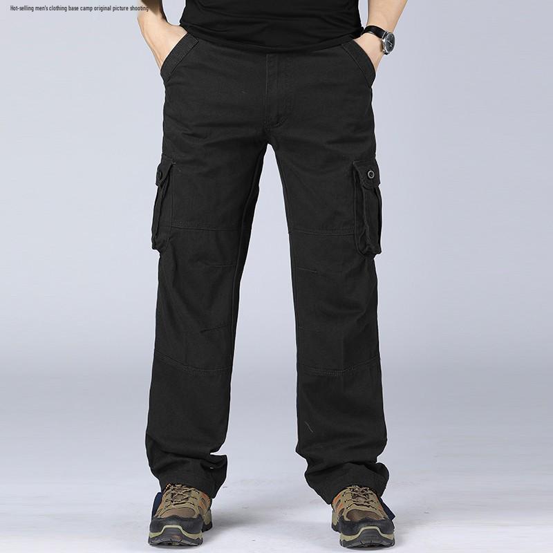 Men's Multi-Pocket Workwear Loose Fit Plus Size Straight-Leg Pants