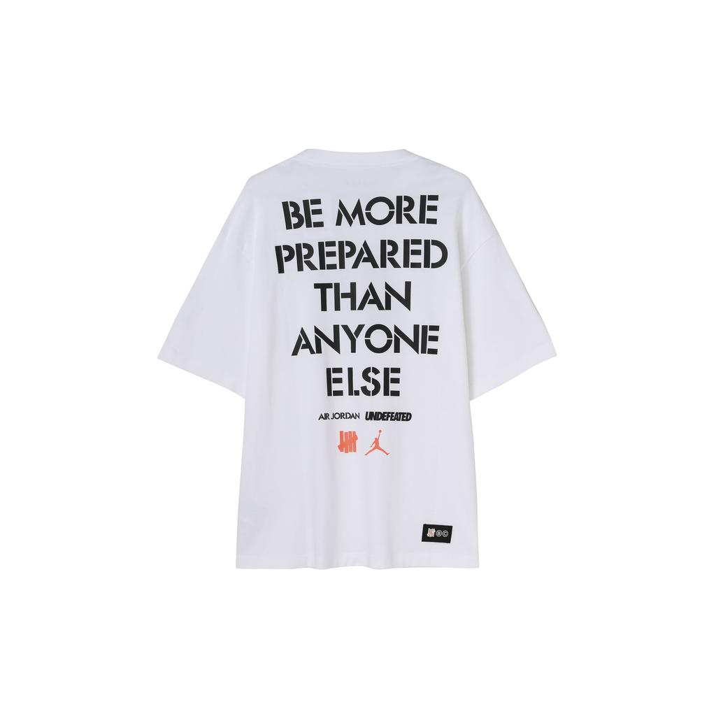 Jordan Undefeated X Capsule Collection Logo Print Pullover Crew Neck T-Shirt Men Tops White DX4305-100