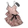 Women's Imitation Silk Two-Piece Pajama Set - Sexy Camisole & Shorts for Summer