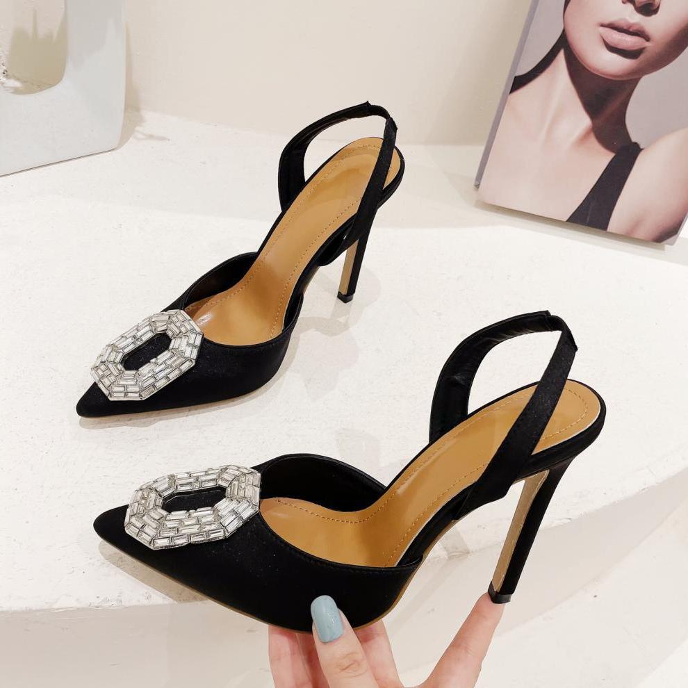 

Мода Весенняя Мода Остроносые Туфли-Лодочки Женские Туфли на Высоком Каблуке Гладиаторские Сексуальные Слингбэки Вечеринка Женская Обувь Женская 35 чёрный