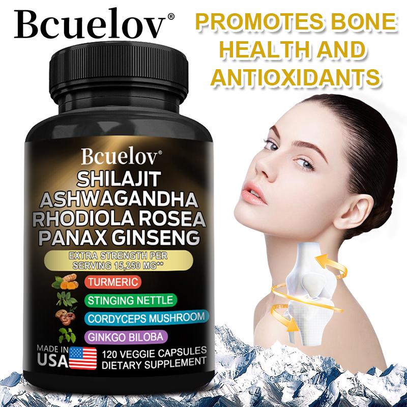 Capsule Bcuelov 15250mg contenenti Solanum Ubriaco Sudafricano Rhodiola Ginseng per Migliorare l'Energia 120 capsule