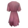 Women's V-neck Dress Summer Cross Strap Ruffle Hem Chiffon Casual Beach Dresses