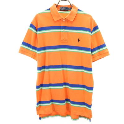 Polo von Ralph Lauren Bordürenmuster Kurzarm Poloshirt S Orange Rehbraun Herren Gebraucht
