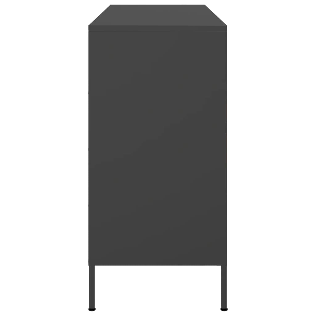 Vidaxl Szafka, Czarna, 100,5X39X79 Cm, Stal
