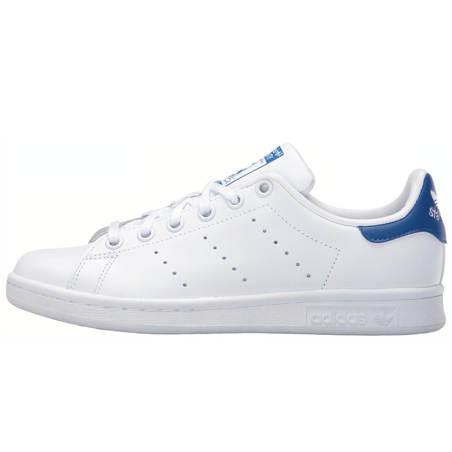 

Adidas Originals STAN SMITH J Comfortable Breathable Low top Skateboard Shoes White Blue Tail S74778 36