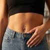Copper Gem Navel Piercing Zircon Shiny Body Jewelry New Crystal Ball Belly Button Rings  Men