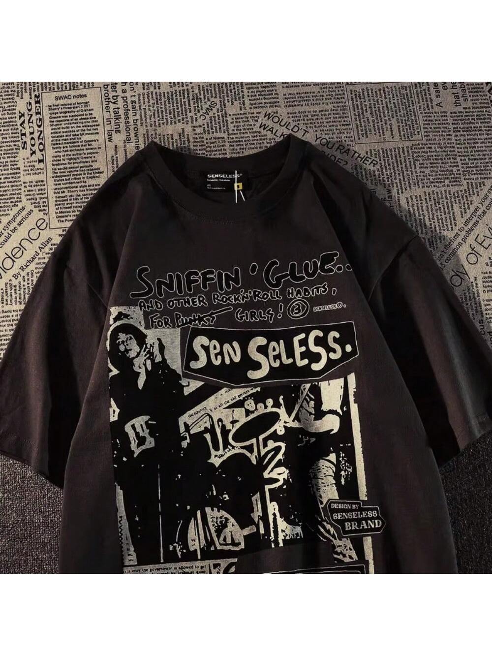 

Женская футболка Ретро футболка с коротким рукавом Мужская свободная американская футболка Футболки оверсайз Принт Каваи Оверсайз топ Уличная одежда XXXXXL