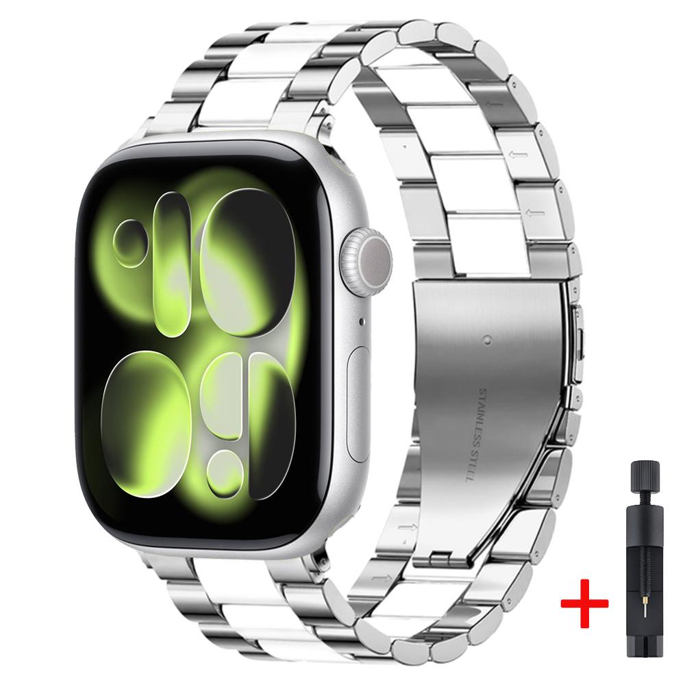 Metallarmband für Apple Watch Strap 46mm 42mm 45mm 44mm 40 41mm Ultra 3 2 1 49mm Modearmband iWatch Serie 11 10 9 8 7 6 5 SE3